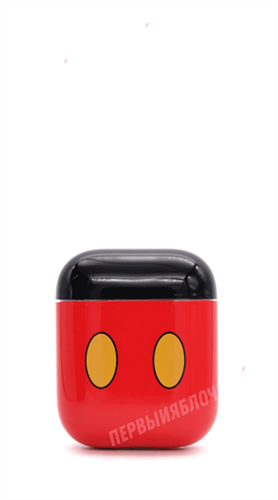 Защитный чехол для AirPods, пластиковый, красный с черной крышкой 4665299803205 - фото 10503