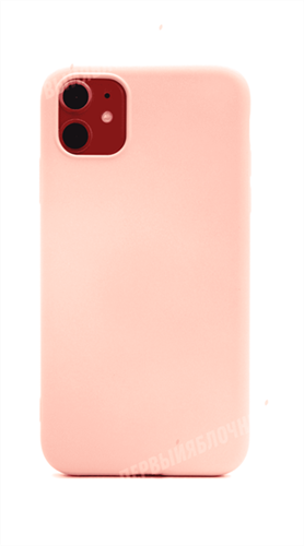 Чехол для iPhone 11 силиконовый с мягкой микрофиброй внутри, тонкий Brau, розовый (SL) 4665299804733 - фото 10643