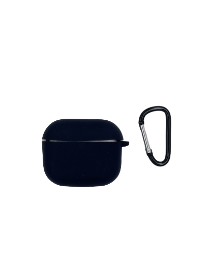 Чехол для AirPods 3 iNeez силиконовый с карабином, черный 4665299807206 - фото 76937