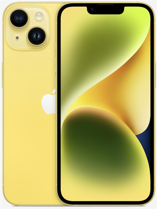 Смартфон iPhone 14 128GB Yellow, желтый (MR3F3 / MR3Q3) MR3Q3 - фото 78162