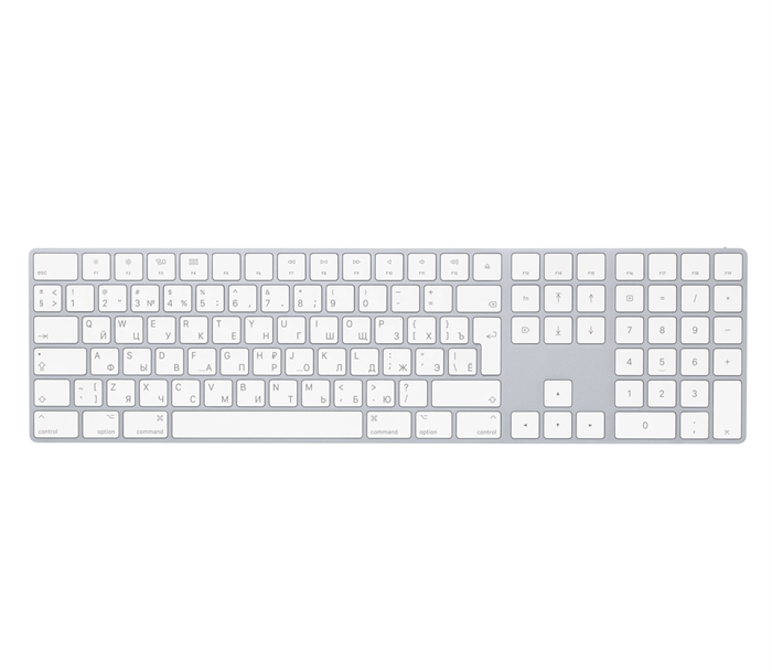 Клавиатура Magic Keyboard с цифровой панелью, Silver, серебристая (MQ052) MQ052 - фото 78648