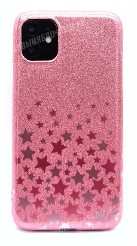 Чехол для iPhone 11 силиконовый, розовый блестки, Звезды (SL) 4665299804158 - фото 8340