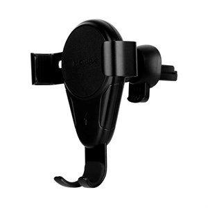 Держатель в воздуховод гравитация с QI зарядкой, Momax Q.Mount Gravity Wireless, черный 4665299801788_RDB