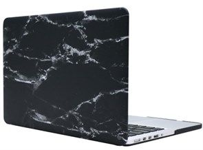 Чехол для MacBook Pro Retina 13' Gurdini, пластиковый, мрамор темно-серый 4665299804265