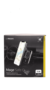 Автомобильный держатель Deppa Mage Safe QI для iPhone магнитный, черный 55185